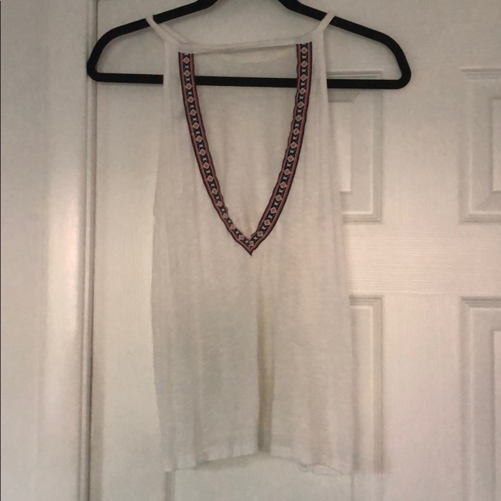 H&M White Tank Top High Neck